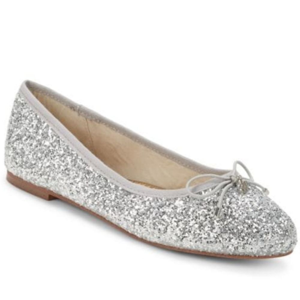 BRAND NEW FADE GLORY YOUTH GIRLS BALLET SILVER CASUAL DAZZLE FLATS